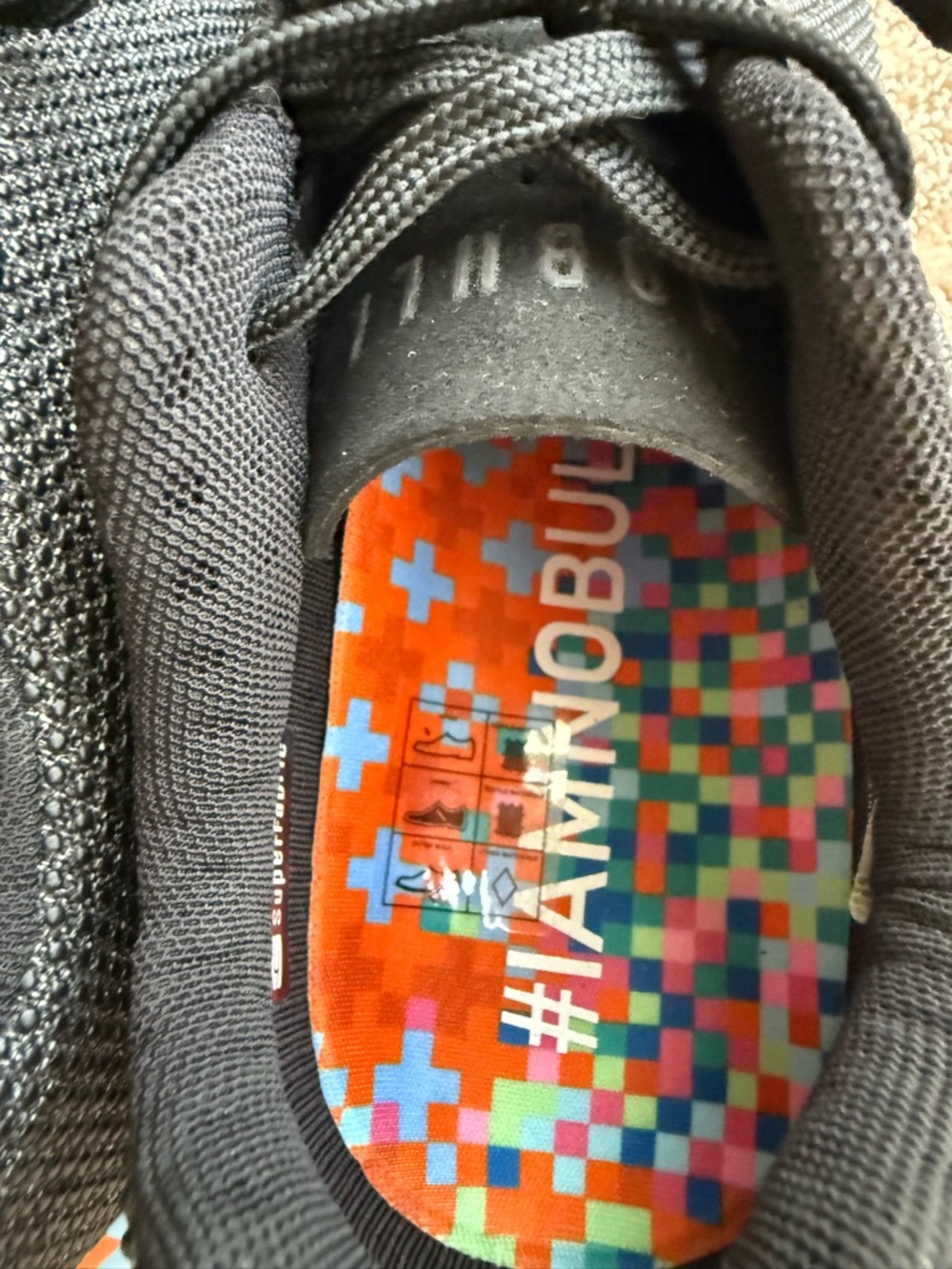 NWOT NOBULL Black Knit Trainer with Colorblock Pixel Midsole - Picture 5 of 8
